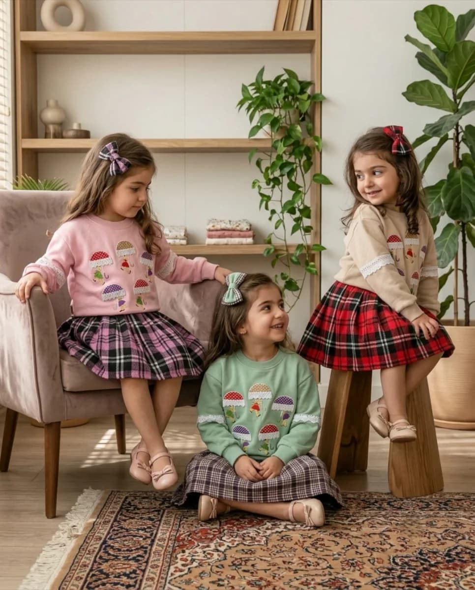 بلوز دامن بچگانه کد 1088