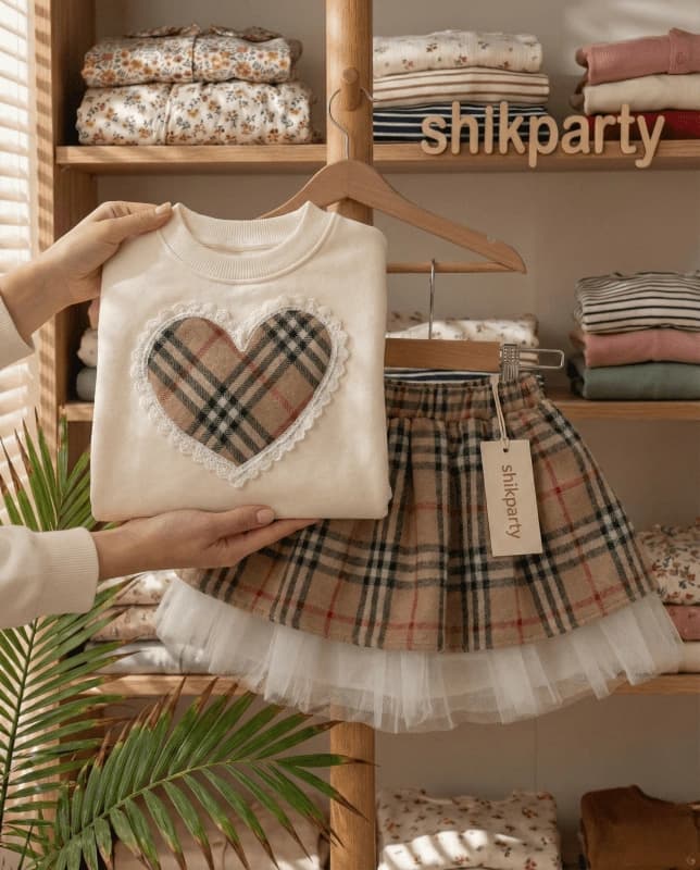 بلوز دامن بچگانه کد 1098