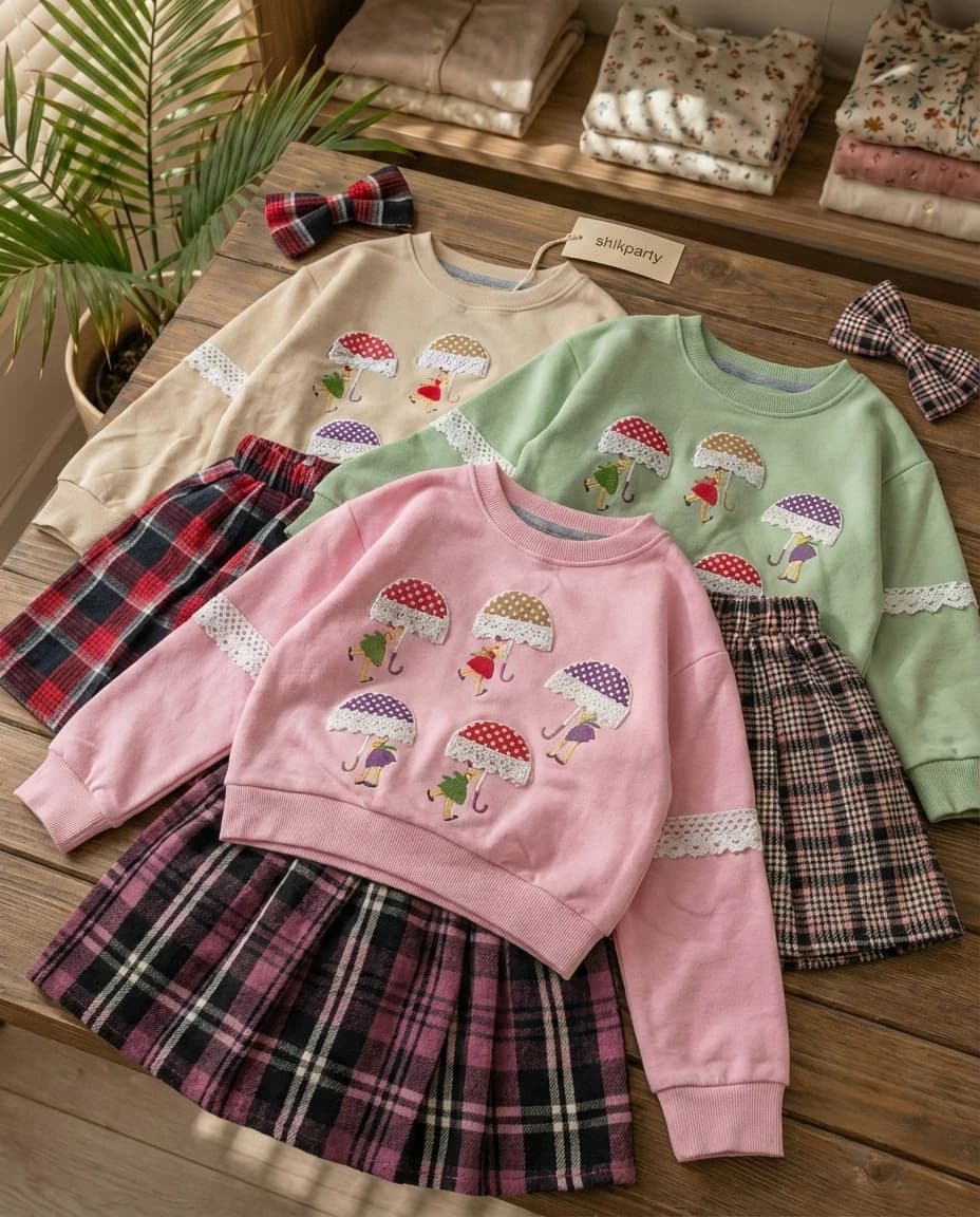 بلوز دامن بچگانه کد 1088