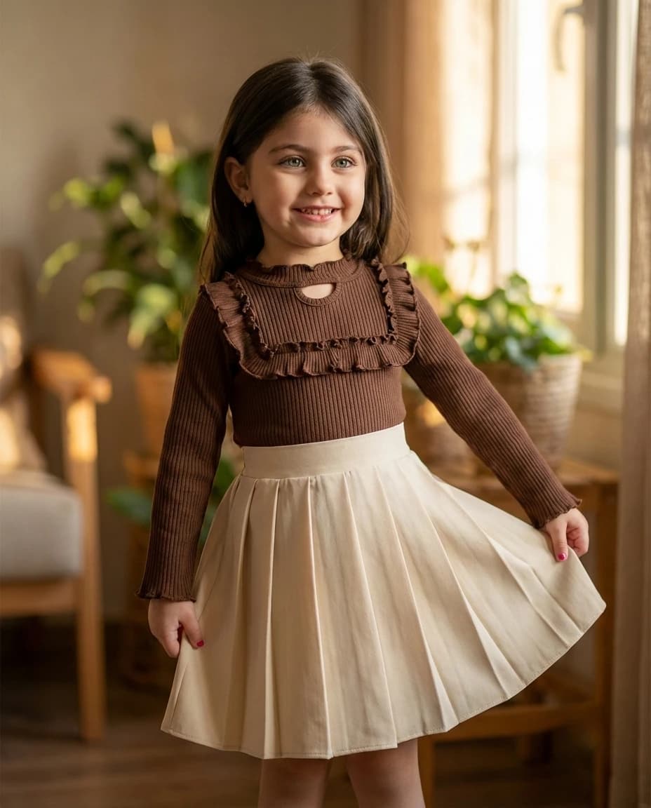 بلوز دامن بچگانه کد 1103