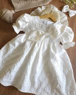 پیراهن سفید تولد دخترانه